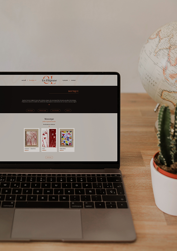 Site Internet réalisé par La Photo'graphiste : responsive sur tablette et sur téléphone, boutique en ligne